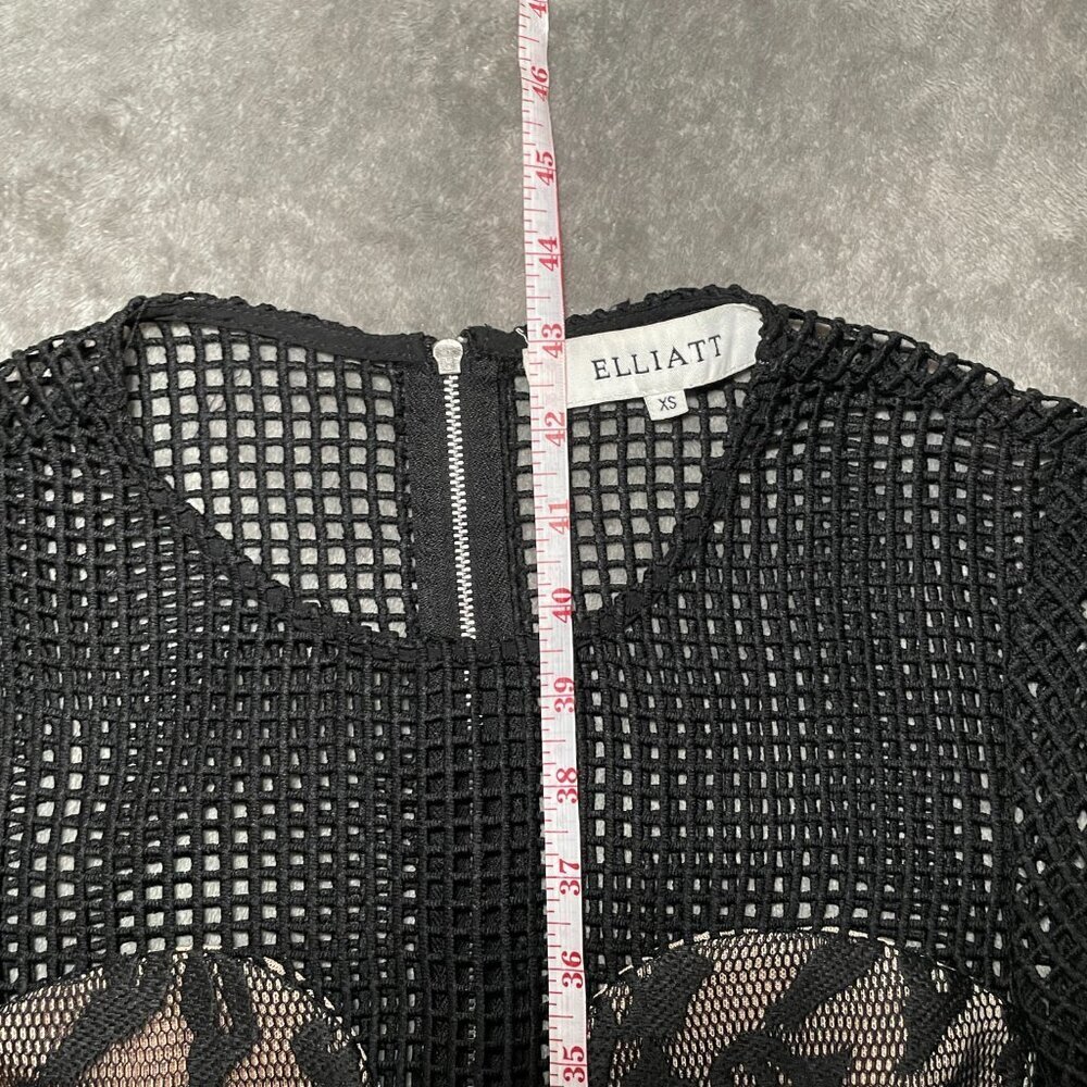 ELLIATT Velocity Black Net Lace Floral Cocktail Dress Size XS - Picture 3 of 6
